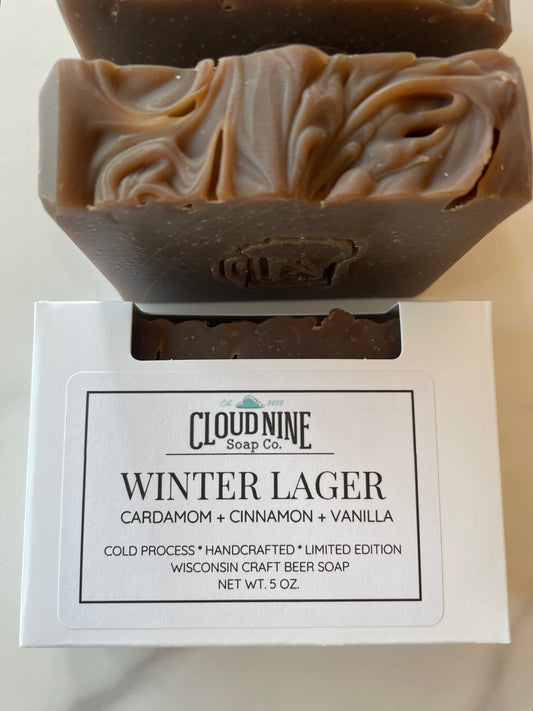 NEW! Winter Lager Beer Soap: Cardamom, Cinnamon, Vanilla