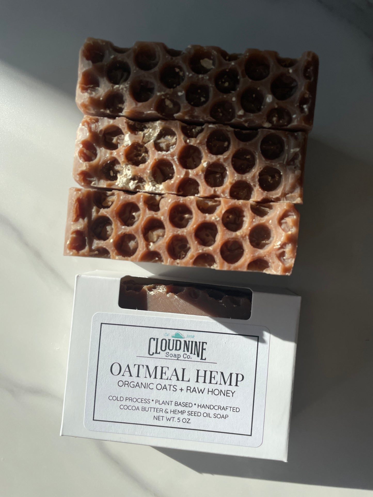 Oatmeal Hemp Soap: Organic Oats + Raw Honey